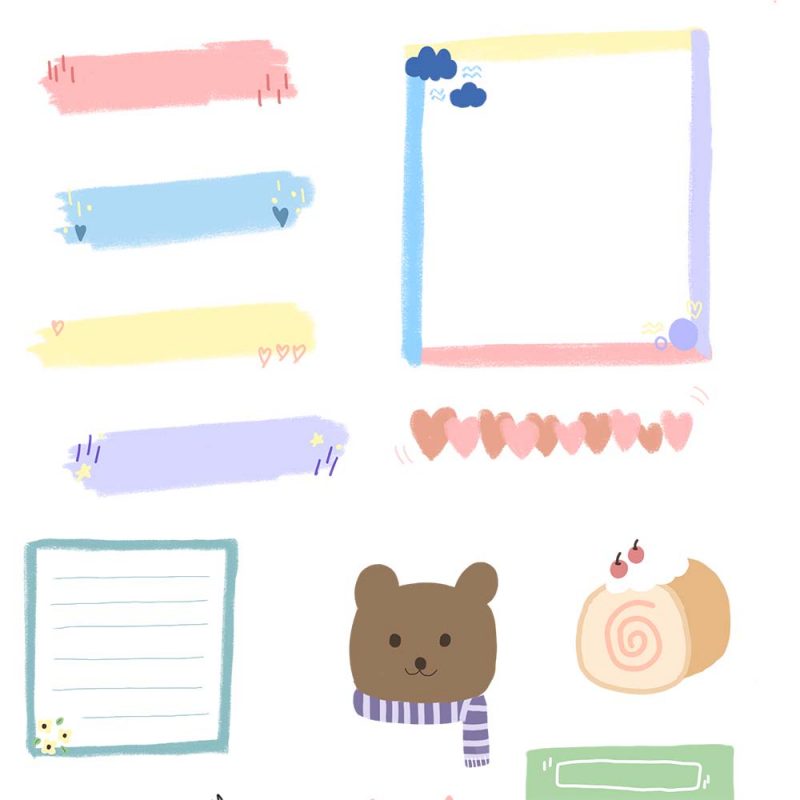 แจกฟรี Doodle Sticker for Goodnotes On da desk